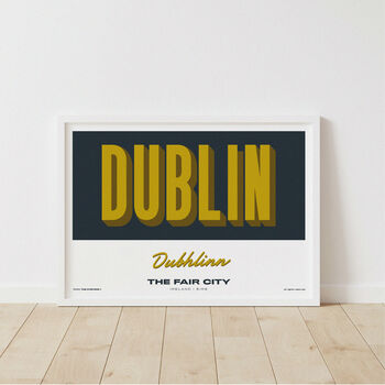 Personalised Dublin Retro Favourite City Travel Print, 3 of 7