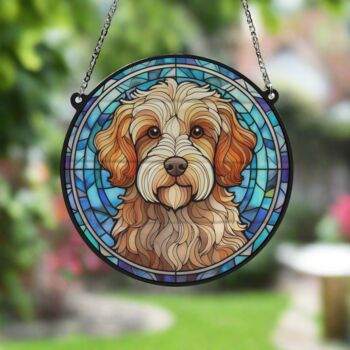 Cavapoo Stained Glass Effect Suncatcher, 2 of 3