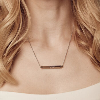 Personalised Spinning Bar Necklace Silver, 3 of 5