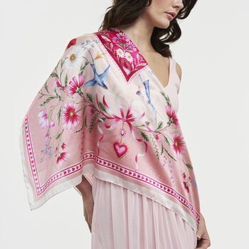 Penelope Story Pink Square Scarf, 2 of 4