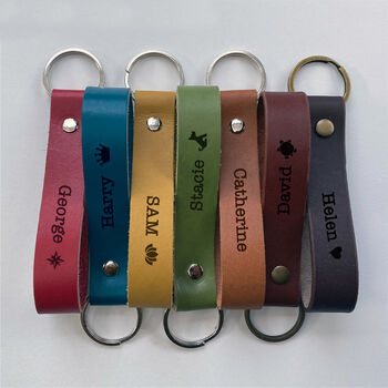 Personalised Genuine Leather Tray, Keyring, 10 of 11