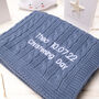 Luxury Boys Storm Blue Cable Baby Blanket, thumbnail 1 of 9