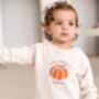 Child's Halloween 'Little Pumpkin' Embroidered Personalised Sweatshirt Jumper, thumbnail 3 of 8