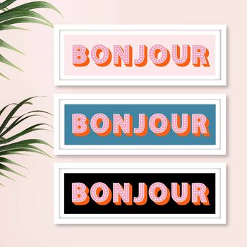 Framed Bonjour Typography Print, 2 of 8