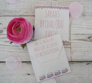 Bridal Shower Tea Bag Favour Pack Of 10, 10 of 12