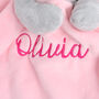 Personalised Pink Elephant Baby Comforter, thumbnail 3 of 8
