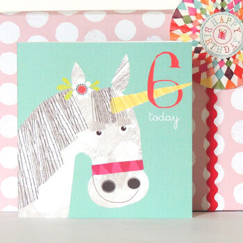 Unicorn 6th Birthday Card, 4 of 4