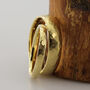18ct Gold Hammered Court Matching Wedding Ring Set, thumbnail 4 of 4