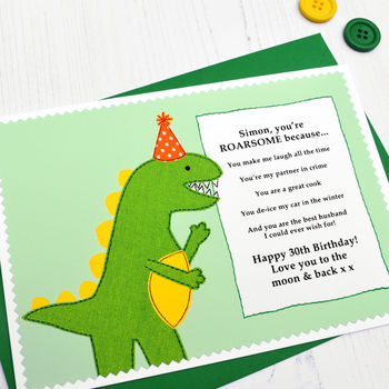 'You're Roarsome' Dinosaur Personalised Birthday Card, 2 of 3