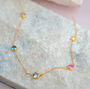 Delicate Multi Gemstone Crystal Gold Plated Necklace, thumbnail 1 of 5