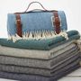 Traditional Cornish Blue Wool Picnic Blanket, thumbnail 3 of 3