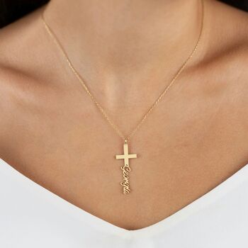 Personalised Cross Necklace For Women, 8 of 10