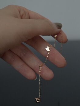 Gold Plated Dainty Tiny Heart Bracelet, 4 of 5