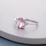 Sterling Silver Genuine Morganite Oval Ring, thumbnail 1 of 12