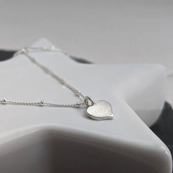 Sterling Silver Satellite Chain Heart Necklace, 5 of 8