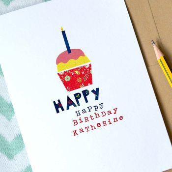 Personalised Happy Birthday Cupcake Card, 2 of 4