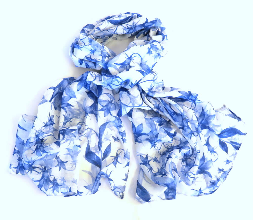 Bluebell Scarf In Vintage Pattern, 1 of 2