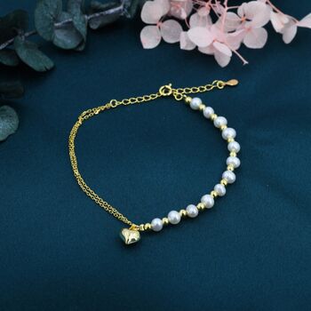 Freshwater Pearl And Heart Charm Beaded Bracelet, 8 of 11