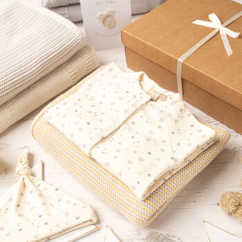 Baby Unisex Cool Grey And Yellow Luxury Gift Box, 3 of 12