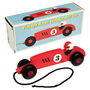 Red Or Blue Vintage Racing Car Pull Toy, thumbnail 1 of 5