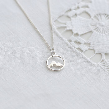 Sterling Silver Personalised Mountain Necklace – Adventure Gift, 10 of 12