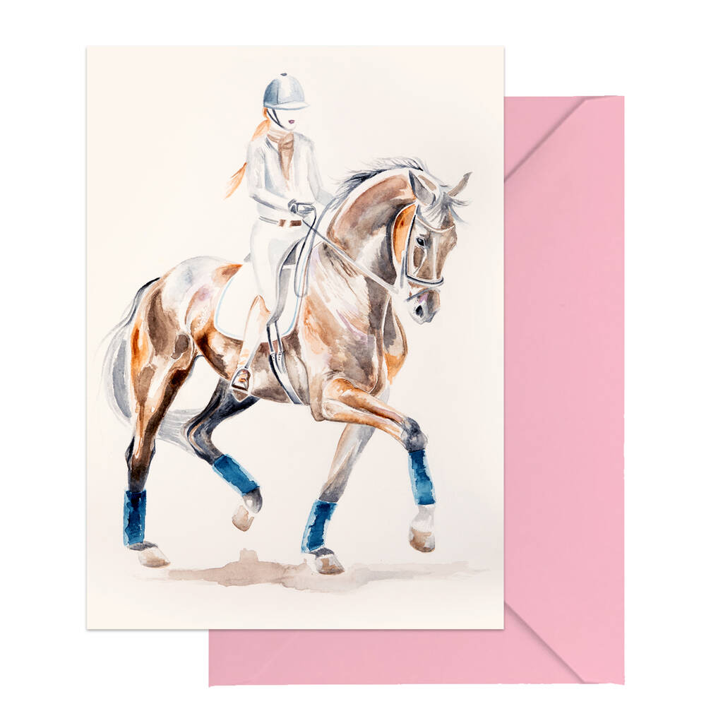 Dressage Horse Birthday Card Gift For Horse Lovers By Caroline Towning