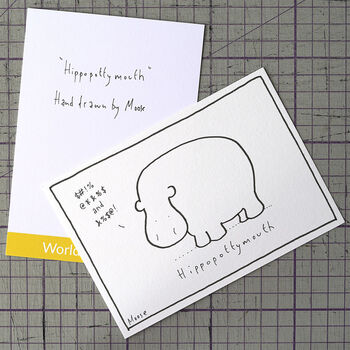 'Hippopottymouth' Naughty Hippo Cartoon, 3 of 5