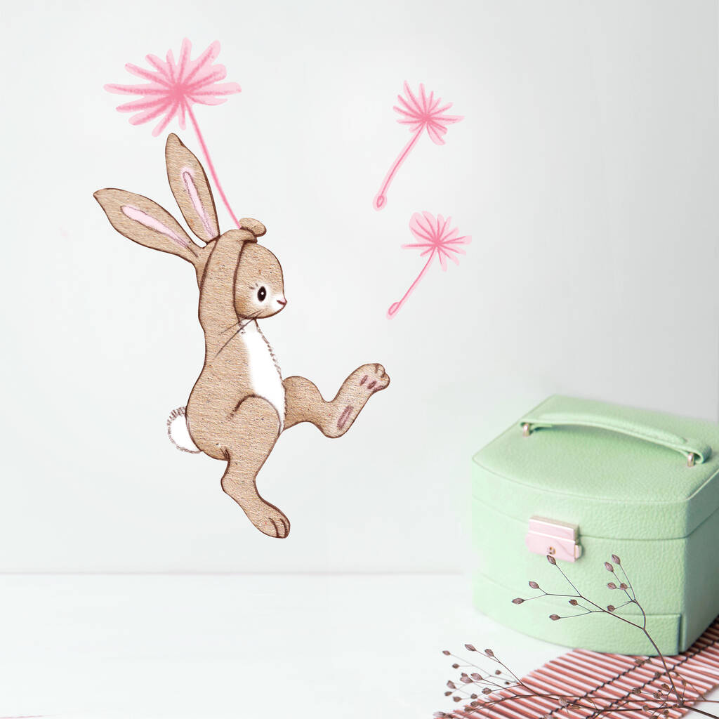 Boo And The Dandelion Bunny Wall Stickers, 1 of 3