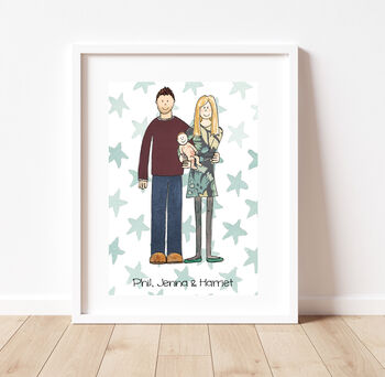 Personalised Family Illustration Print, 5 of 10