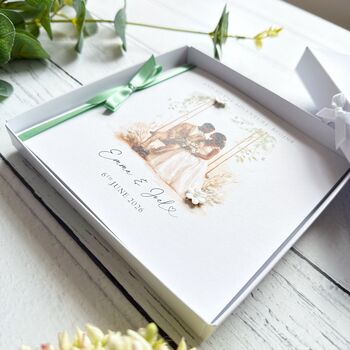 Handmade Wedding Day Card, Romantic Black Bride And Groom Design, 6 of 8