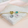 Dainty Heart Bracelet With Birthstone, thumbnail 1 of 8