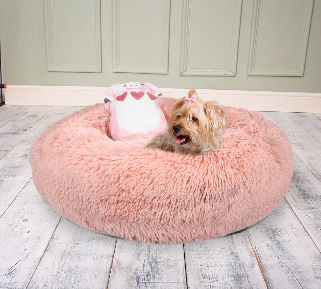Pink Anxiety Reducing Plush Bed With Plush Pig Toy, 1 of 4