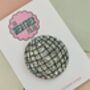 Large Disco Ball Glitter Resin Hair Clip / Retro Party Barrette / Oversized Silver Mirror Resin Slide / New Year's Eve Styling Accessory, thumbnail 6 of 7