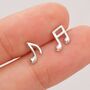 Mismatched Music Notes Stud Earrings, thumbnail 2 of 10