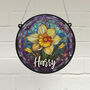 Daffodil Personalised Stained Glass Effect Suncatcher, thumbnail 1 of 6