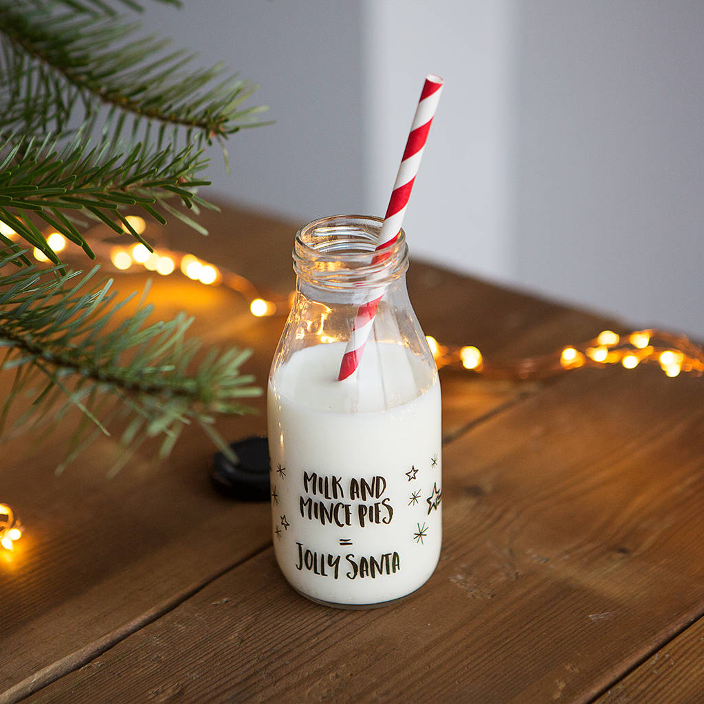 Jolly Santa Milk Bottle nostalgic christmas