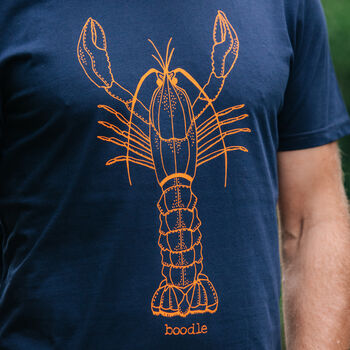 Organic Mens 'Larry The Lobster' T Shirt, 4 of 4