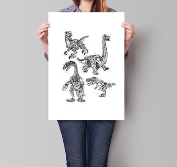 Dinosaur Sketches Poster Print, 2 of 3