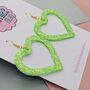 Large Sparkly Heart Earrings, thumbnail 8 of 12