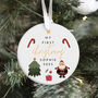 Personalised First Xmas Ceramic Ornament Gi̇ft, thumbnail 1 of 7