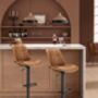 Set Of Two Bar Stools Swivel Chairs Synthetic Leather, thumbnail 4 of 12
