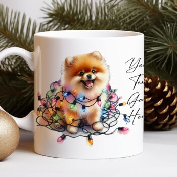Personalised Pomeranian In Christmas Lights, 4 of 10