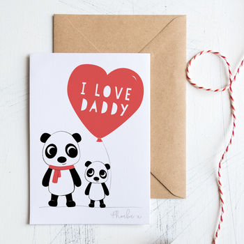 Personalised Daddy Valentine's Day Card With Pandas, 2 of 4