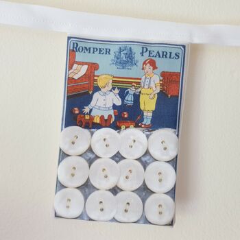 Vintage Style Button Cards Fabric Bunting, 4 of 8
