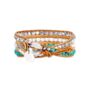 Baku Leather Wrap Bracelet With Crystals And Turquoise, thumbnail 4 of 5