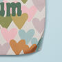 Personalised Retro Hearts Canvas Tote Shopper Bag, thumbnail 3 of 3