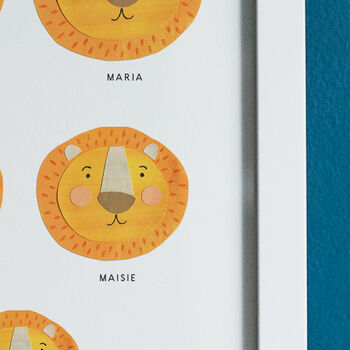 Personalised Lion Family Print, 4 of 5