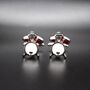 Drum Kit Silver And Red Cufflinks Gift For Musicians | 316 L Stainless Steel Accessory, thumbnail 1 of 5