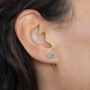 Baguette Birthstone Pull Through Huggie Hoop Earrings, thumbnail 1 of 10