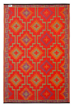 Lhasa Outdoor Rug In Red And Violet, 3 of 3